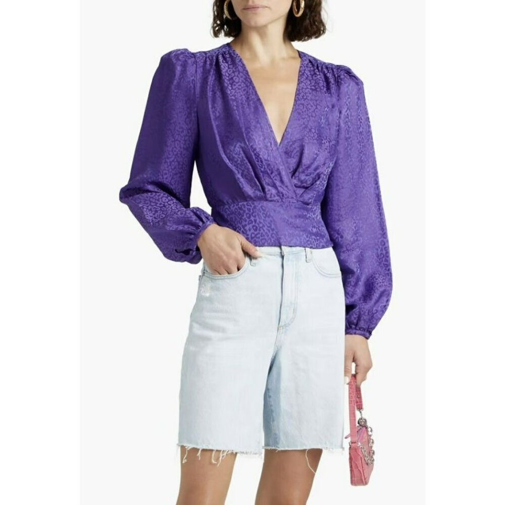 Ronny Kobo XS Silk Eugenia Wrap Cropped Top NWT